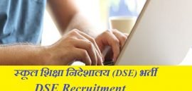 स्कूल शिक्षा निदेशालय (DSE) भर्ती 2019 | DSE Recruitment 2019